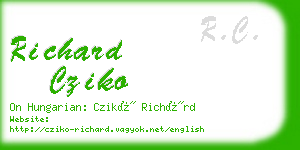 richard cziko business card